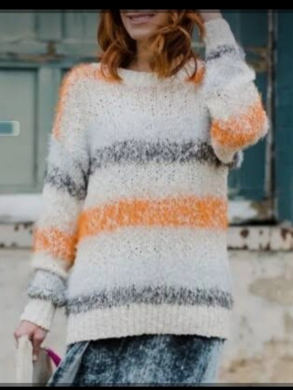 Anthropologie Meadow Rue Kennedy Striped Bow Back Sweater XL